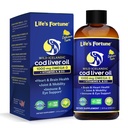 Lichid lichid de ulei de lamaie organic (8 Oz) 1000 mg Omega + vitamina A, E & D3 - Suporturi Immune Health - 100% supliment ulei de pește de la Wild Ocean Cod-GMO gratuit