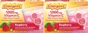Emergen-C (30 Conte, Aromă de zmeură, 1 lună de aprovizionare supliment alimentar Fizzy Drink Mix cu 1000mg vitamina C, 0.32 Ounce Pachete, Cafeina gratuit (Pachet de 2)