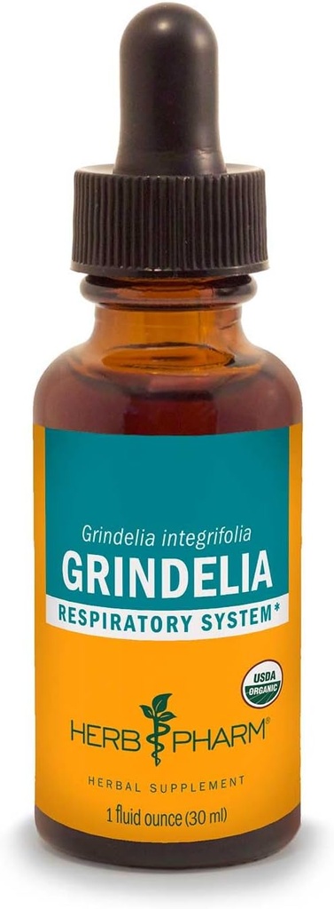 Extract lichid Herb Pharm Grindelia pentru suport de sistem respirator - 1 Ounce (DGRIND01)