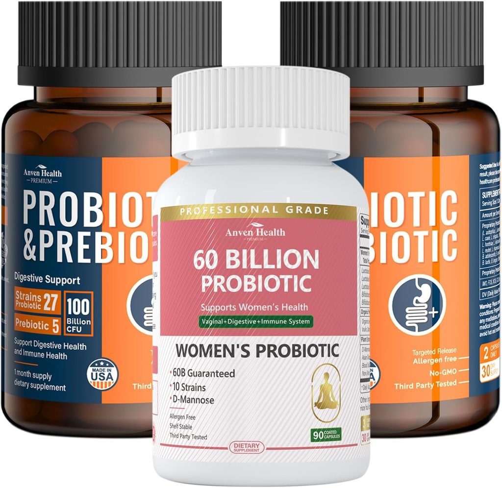Sanatate completa si digestiva Bundle pentru întreaga familie: 100 miliarde Probiotice + Femei Probiotice
