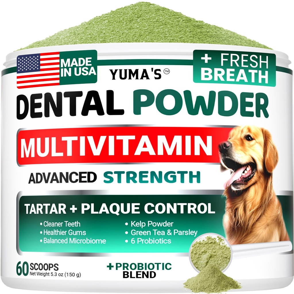 Advanced Dog Dental Powder, Proaspete respiratie cu multivitamine, Cleaning dinti caine, Respiratie proasta & Tartar si Plaque Off Remover pentru câini Probiotice laborator co, Pet de îngrijire orală - vitamine și suplimente