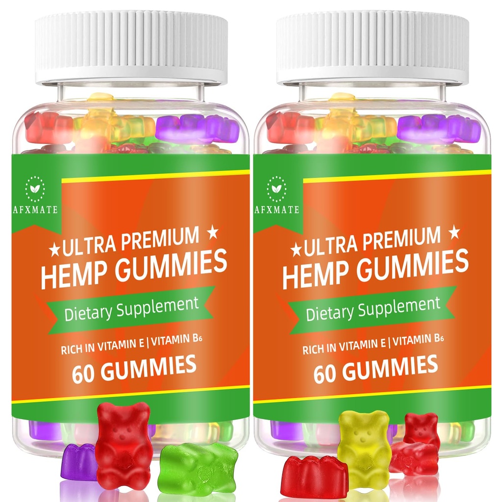(2 Pack) Gumies Hemp, Gummy Gummy fructe avansat 100% naturale mare potenta seminte extract Gummies - 120 gume