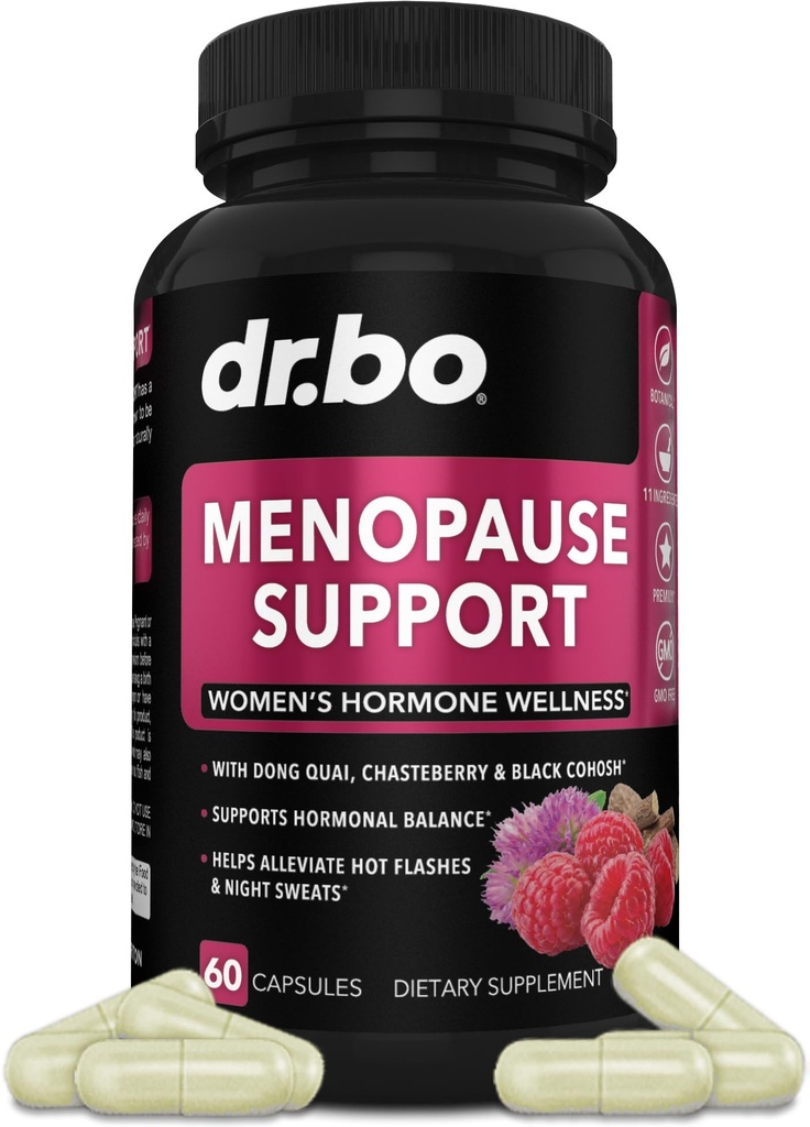 Menopauza Suplimente pentru femei Pastile de sprijin - Menopauza naturala Relief pentru Flash-uri fierbinți, Transpirații de noapte și Swings cu Dong Quai, Chasteberry & Black Cohosh - Hormone echilibru pentru femei Supliment