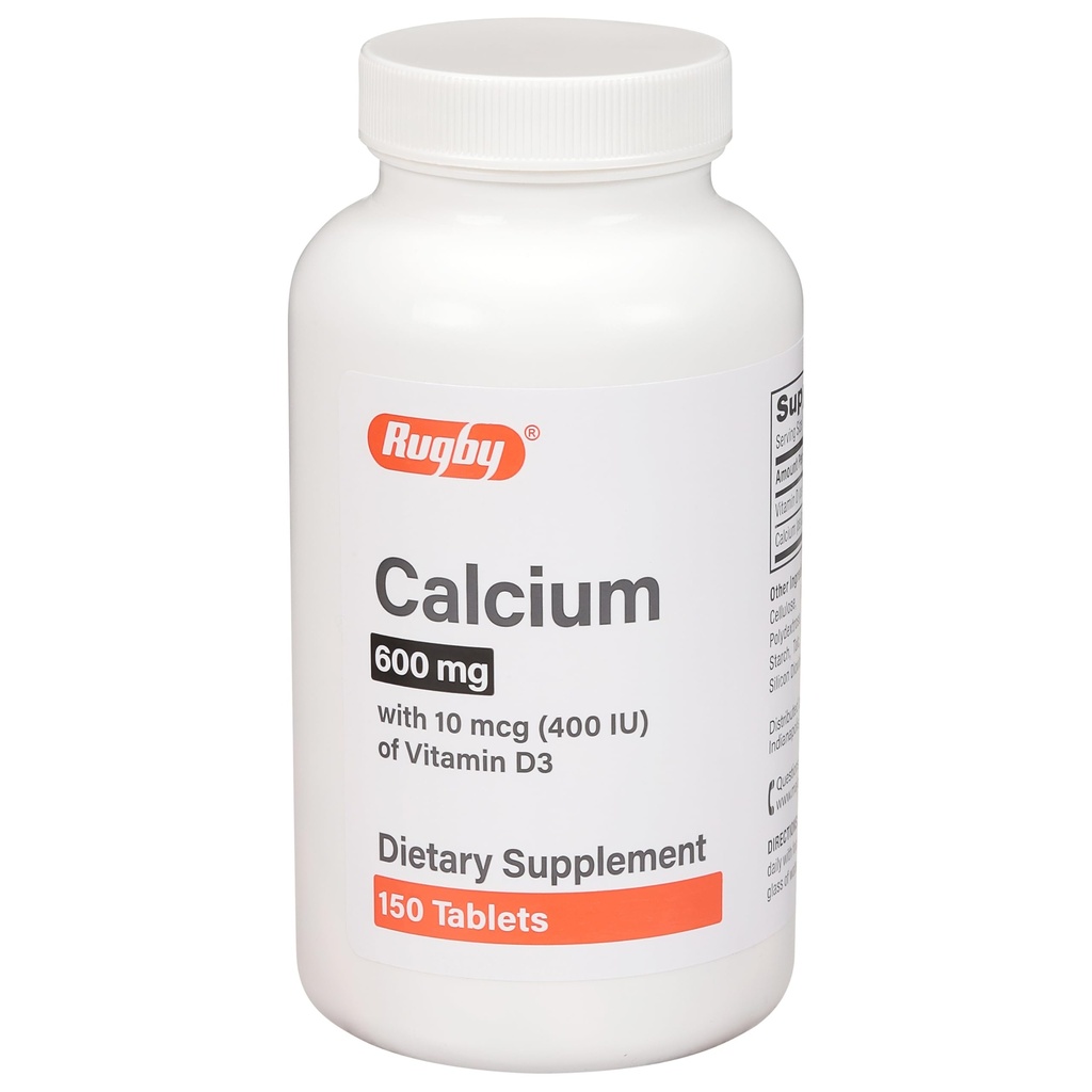 Comprimate de calciu 600 mg - fabricate cu 10 mcg (400 UI) de vitamina D3 - Supliment alimentar - 150 comprimate
