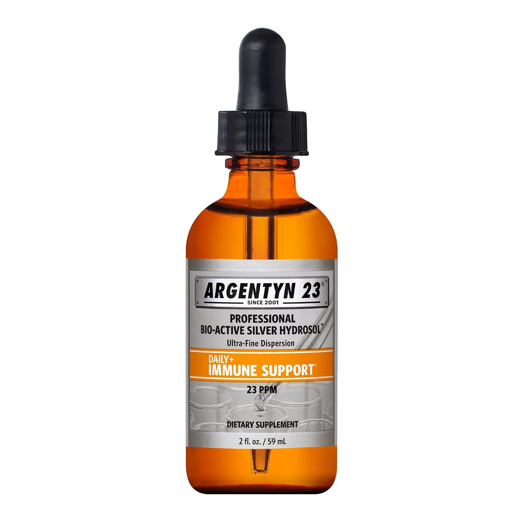 Argentyn 23 Suport Imun Professional - Argint coloidal, Hidrosol Bio-Active de Argint, 23 ppm, Dropper lichid, 2 Fl Oz (59 ml)
