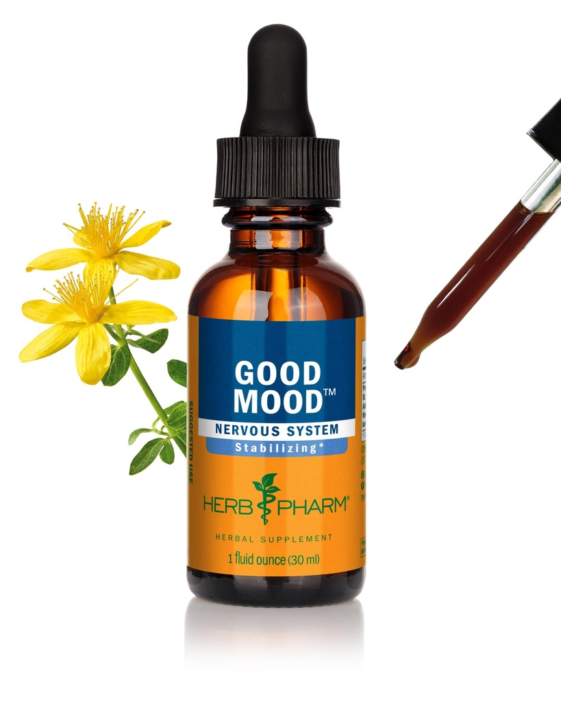 Herb Pharm buna Mood Liquid Herbal Formula cu sunătoare pentru echilibru emoțional sănătos - 1 Once