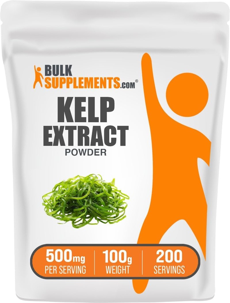 BulkSupplements.com Kelp Extract pulbere - Kelp Supliment, Brown Seaweed Extract, Seaweed pulbere - Gluten gratuit, 500 mg per Serving, 100g (3.5 oz) (Pachet de 1)