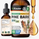BIO KRAUTTER Extract de scoarță de pin - bogat în antioxidanți Supliment lichid - 400 mg de extract de pin maritim francez picături - Vegan, alcool și zahăr fără - 2 Fl Oz