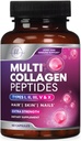 Multi Colagen Supliment 2400 mg - Tipurile I, II, III, V & X Multi Colagen Peptides pastile pentru femei si barbati, Hydrolyzed Colagen Suplimente, Hair, Piele, Nail, & Supliment de suport comun, 60 Capsule