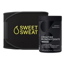 Sports Research Creatine Monohidrat și Sweat Waist Trimmer - negru și galben (Mediu)