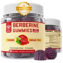 Berberine Supliment 1500mg cu fibre solubile, B1, B3 & B6, Berberine HCL Gummies, Biodisponibilitatea ridicată AMPK Activator pentru Mętâbõlism Balanced, Daily Digestive & Body Manâgęmęnt, 60 Cts