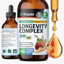 BIO KRAUTER Longevity Mushroom Supplement - Lichid Reishi Mushroom Complex cu Cacao Rue & Red Ginseng Root Extract - Vegan Tinctură - Alcool și zahăr Drops gratuit 4 Fl.Oz.