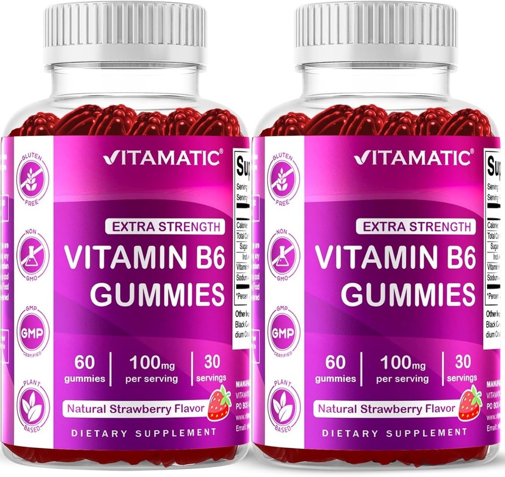 Vitamatic 2 Pachete Vitamina B6 100 mg Gummies 