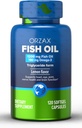 ORZAX Omega 3 Ulei de pește 1200 mg - EPA DHA Omega 3 Supliment - Promovează inima, ochi, articulație, nerv, imun, creier și sănătatea sângelui - Burpless & Lemon Flavored - Non-GMO - 120 Softgels - 60 Day Supply