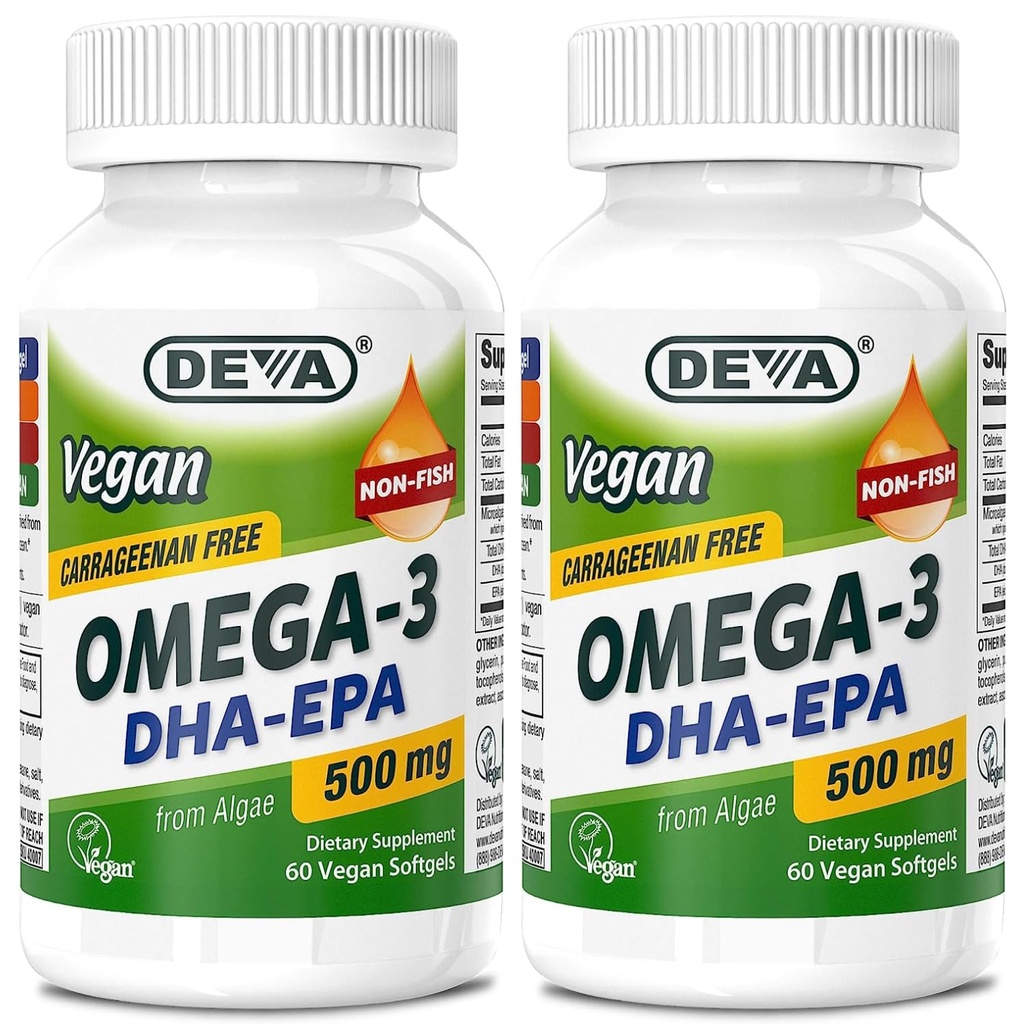 DEVA Vegan Omega-3 DHA-EPA 500MG 2-Pack 