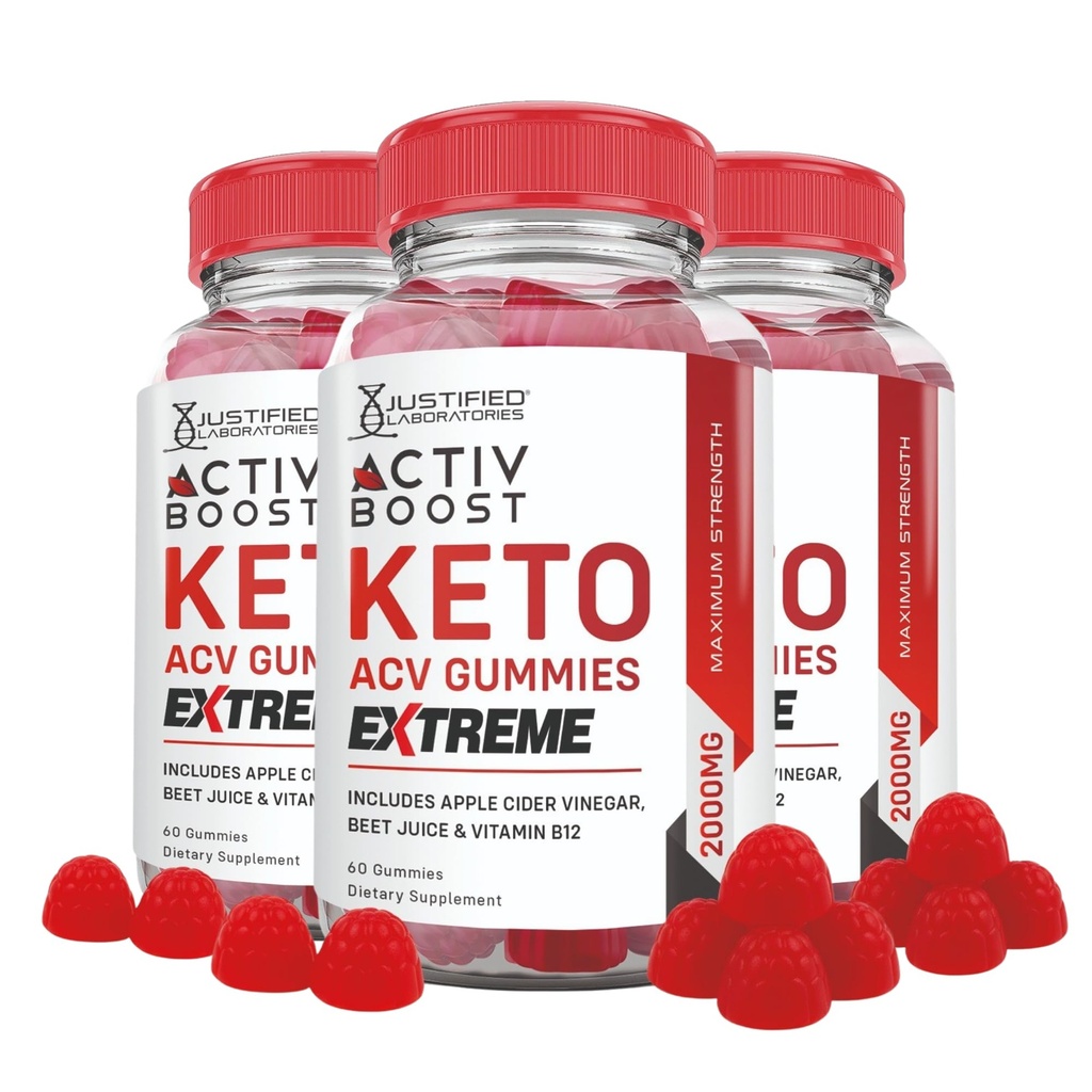 Laboratoare justificate (3 ambalaj Activboost Keto Acv Gummies Extreme 2000MG Active Boost Formulat cu Pudră de sfeclă de rodie B12 Vegan Non OMG 180 Gummys