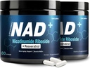 Suplimentul NAD+ 1000mg - Nicotinamidă Ribozidă (NR) și Resveratrol, NAD lipozomal de ingrediente organice pure pentru femei și bărbați în vârstă sănătoasă, creier și energie celulară, 80 capsule(2Pcs)