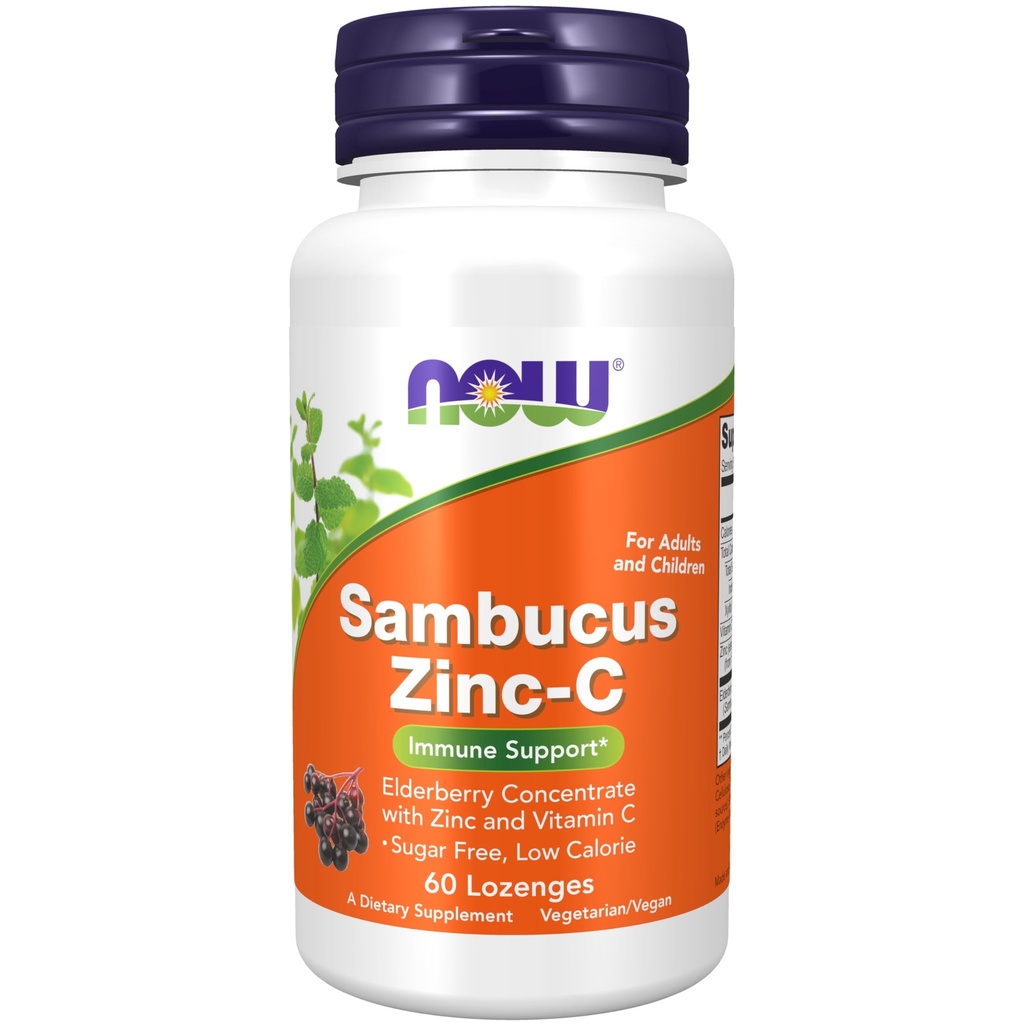 ACUM Alimente Suplimente, Sambucus Zinc-C cu concentrat de elderberry și vitamina C, 60 Lozenges
