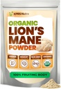 XPRS Nutra Organic Lion's Mane Mushroom Powder - Premium for Mental Clarity, Cognition and Imunity - Vegan Friendly (16 oz)