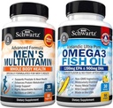 Advanced Daily Men's Multivitamine cu vitamina C A B D3 E și zinc (1 lună de aprovizionare) Plus Triple Putere Omega 3 Softgels ulei de pește (1 lună de aprovizionare)