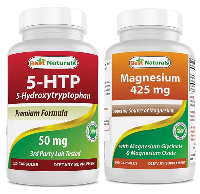 Cel mai bun naturals 5-HTP 50 mg și glicinat de magneziu 425 mg