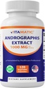 Vitamatic Andrographis Extract 1000 mg Per Serving - 120 Veg Capsule - 20X Extract, 100% Vegetarian, All-Natural, Gluten Free, Non-GMO