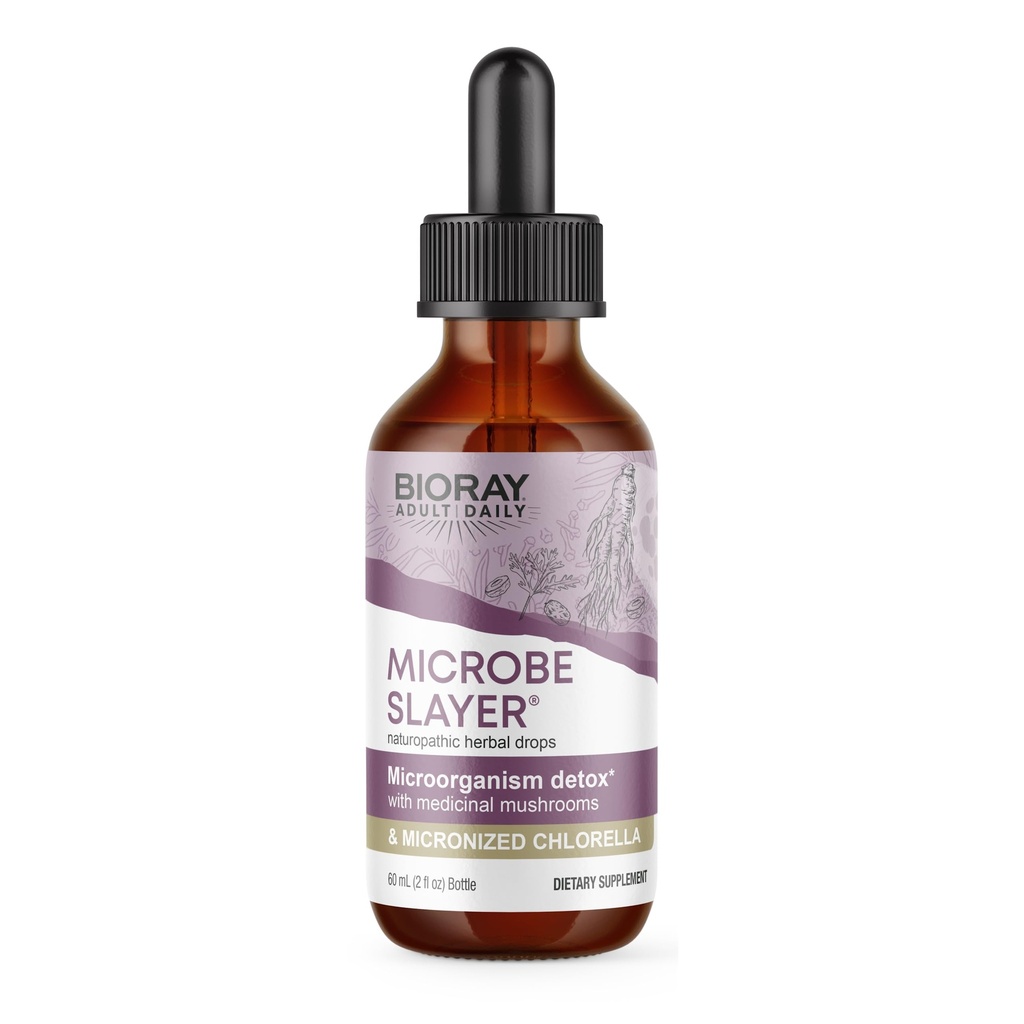 BIORAY Daily Microbe Slayer - 2 fl oz - Promoveaza echilibrul de microbi intestinali & Nourishes Ficat - non-GMO, vegetarian, gluten gratuit