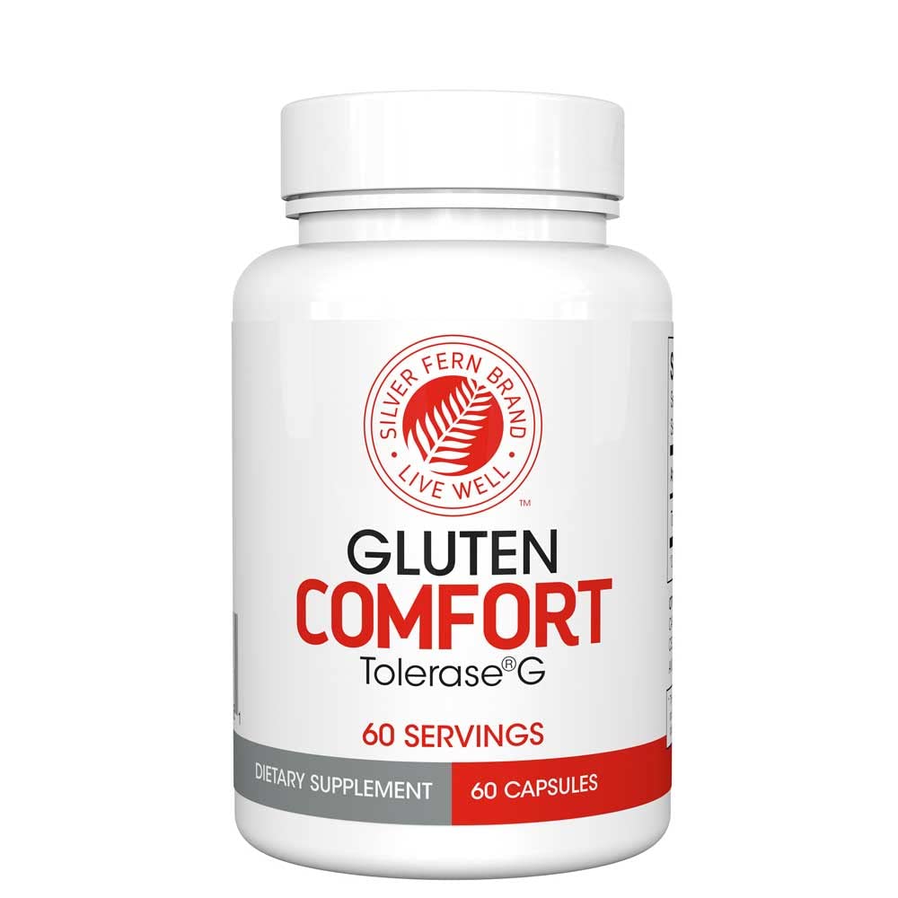 Silver Fern Gluten Confort cu Tolerase G - 1 flacon - 60 capsule - Enzyme digestiv produs special pentru a rupe în jos şi a digera proteine gluten