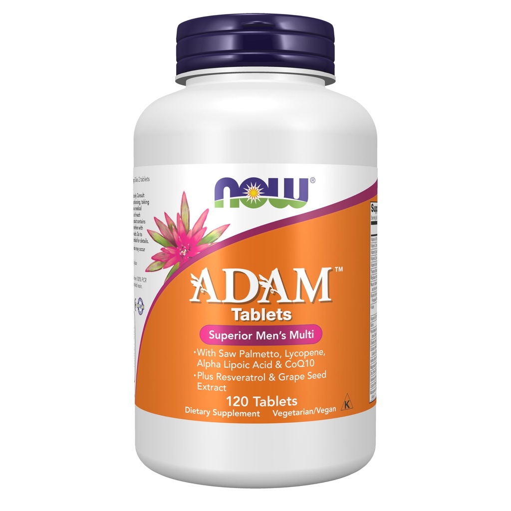 ACUM Alimente Suplimente, ADAMTM Multivitamine masculine cu Saw Palmetto, Licopen, Alpha Acid lipoic și CoQ10, Plus Resveratrol natural și extract de semințe de struguri, 120 comprimate