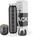 Weekly Pill Organizator, Portable Travel 7 Day, Container impermeabil, Mari, Aluminiu, Metal, Hold Vitamine, Cod Ulei de ficat, Suplimente și medicamente (Negru)