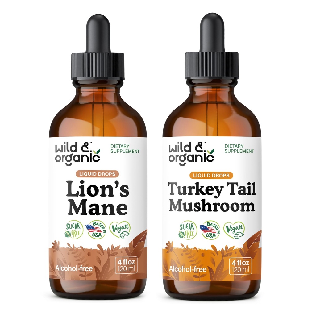 Coama leului sălbatic și organic 4 fl oz & Turcia Tincture 4 fl oz