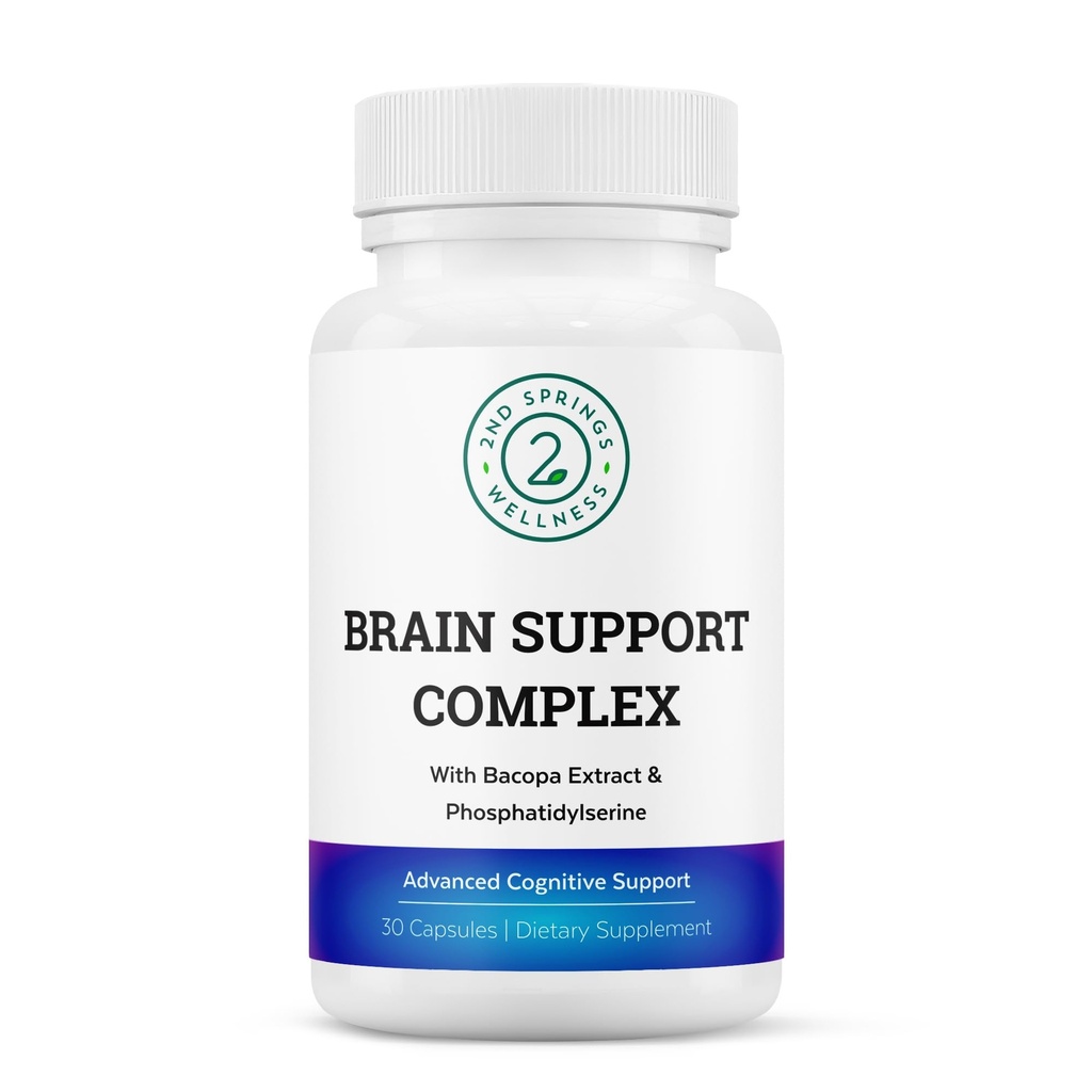 Complex de suport pentru creier - Advanced Cognitive Supplement with Ginkgo Biloba, Bacopa Monnieri, Fosfatidilserină, Huperzine-A, St. John's Wort - 30 Ct