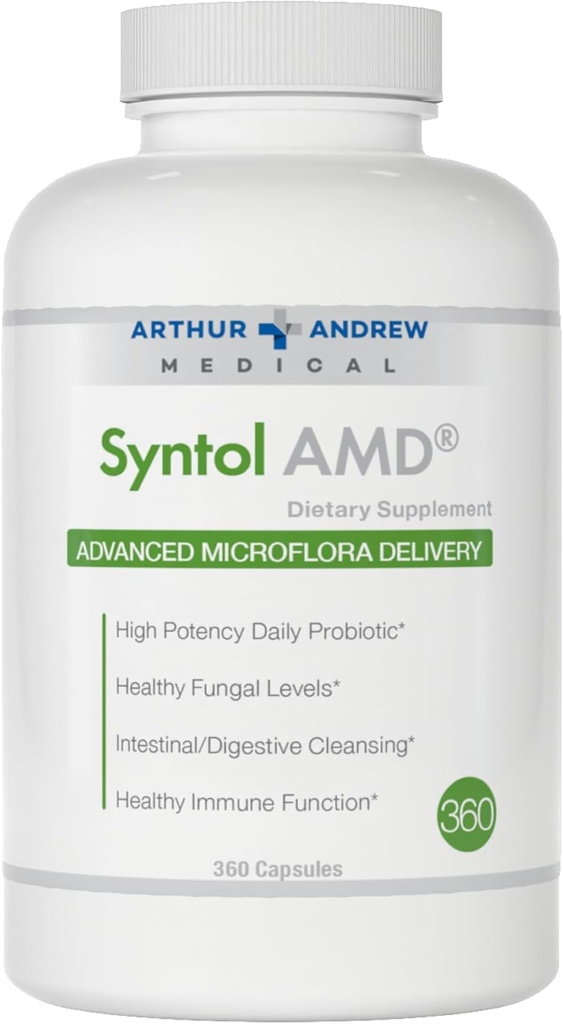 Arthur Andrew Medical, Syntol, 3-in-1 Formula cu Probiotice, Prebiotic Fibră & Drojdie Curățare Multi-Enzime, 360