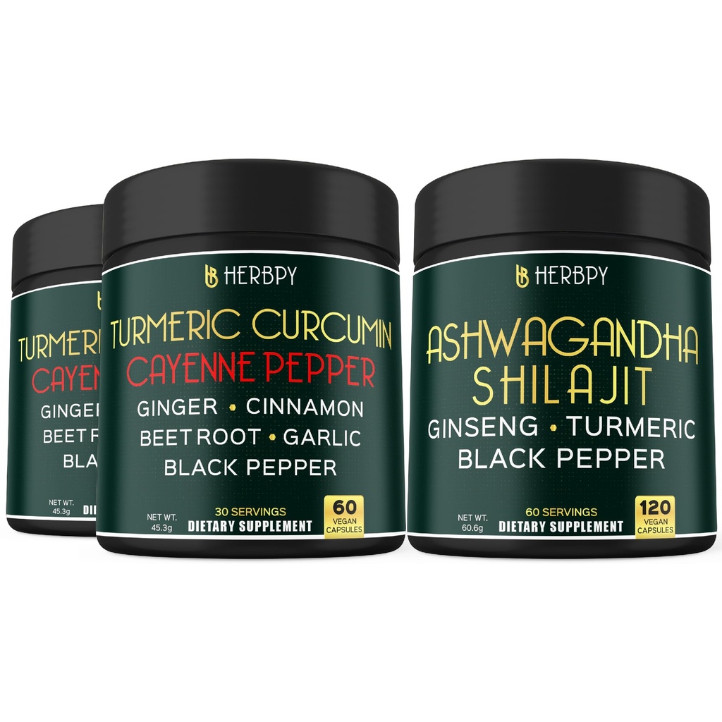 Bundle 7in1 Curcumin Turmeric & 5in1 Ashwagandha Shilaj