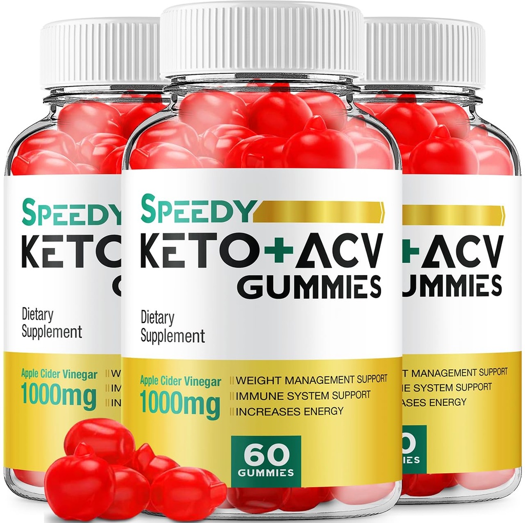 (3 ambalaj) Speedy Keto ACV Gummies - Advanced Formula Speedy Keto Plus ACV Gummies Apple Cider Otegar Speedy ACV Supliment alimentar Bărbați (180 Gummies)