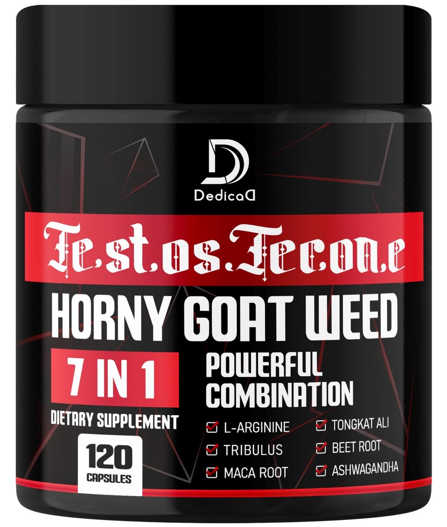 7 în-1 Ultra de testare suport cu Tribulus Terrestris Horny Goat buruieni L-Arginine Maca Root Tongkat Ali Beet Root - Energie de antrenament de rezistență musculară Suport 120 capsule