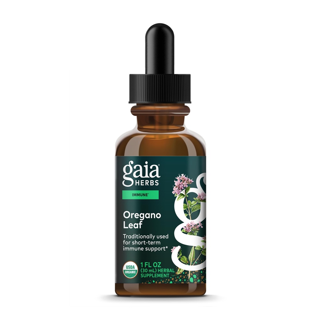 Gaia Herbs Oregano Leaf - Suport imun Suplimentul Herbal - cu extract de frunze Oregano - Certified Organic - 1 Fl Oz (23 Servings)
