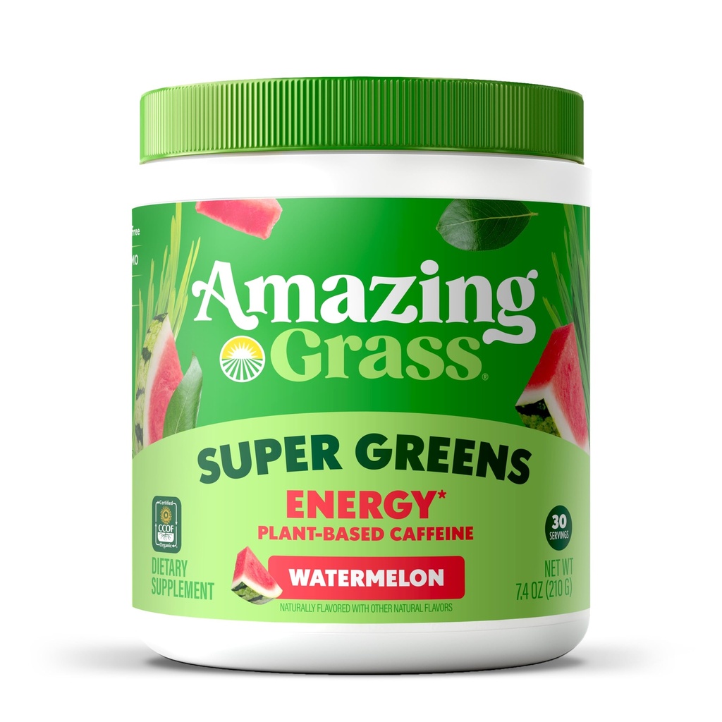 Verdele de iarbă uimitor blend energie: Smoothie Mix, Super Greens pulbere și plante pe bază de cofeină cu Matcha Ceai verde și sfeclă root pulbere, pepene verde, 30 Serviri (Packing May Vary)