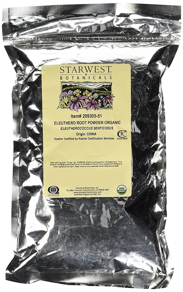 Pulbere organică de rădăcină Eleuthero, 1lb