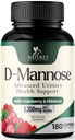 D-Mannose Supliment 1,350 mg cu Cranberry & Hibiscus - Fast-Acţionare eficientă, Flush impurităţile pentru vezica biliara, Urinal Tract Health Support, pentru femei şi bărbaţi, non-GMO, Vegan, 180 capsule
