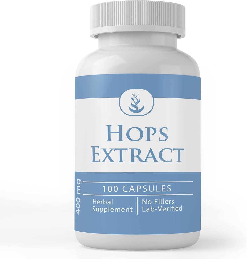 Extract pure de INGREDIENTE ORIGINALE Hops, (100 capsule), întotdeauna pură, fără aditivi sau fillere, verificate de laborator