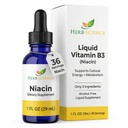 Picături de vitamina B3 lichid - Niacina procesată la rece Supliment, susține limba și sănătatea pielii - Vegan, non-alcoolic și de calitate testate.- 1 Fl. Oz, 36 Serviri