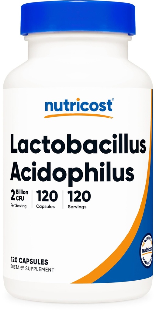 Nutricost Lactobacillus Acidophilus 2 miliarde CFU per servire (120 capsule)