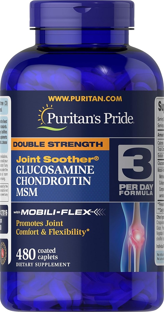 Puritan's Pride Glucosamine, Chondroitin & MSM Capsules, 3 pe zi Formula