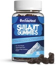 Silajit Gummies 1000 MG, Organic Silajit Supliment, 85+ Trace Minerale, cu Ashwagandha, Mushroom - Energie, Brain, Suport Imunitate, pentru barbati si femei - 60 Conte