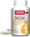 Jarrow Formulas MSM 1000 mg - 100 Veggie Capsule - Metilsulfonilmetan - Sursa de sulf - Supplement Dietary Supports & Consolidează Articulații - Până la 100 Serviri
