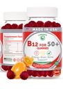 Lunakai SUA Made Vitamina B12 Gummies pentru adulți 50+, Non-GMO B12 pentru energie & Vitality Boost, Delicious Orange Flavor, 60ct
