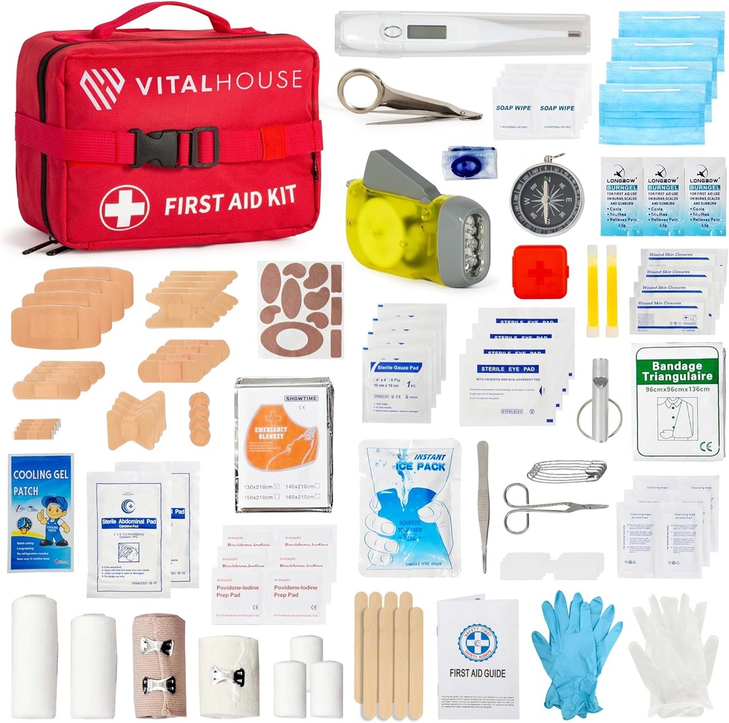 346 Piece Kit de prim ajutor Supraviețuire - Professional Waterproof Trauma Medical Kit pentru Urgente, Ideal pentru Home, Office, Car, Travel, Outdoor, Camping, Drumeții - Pungă portabilă de provizii de urgență