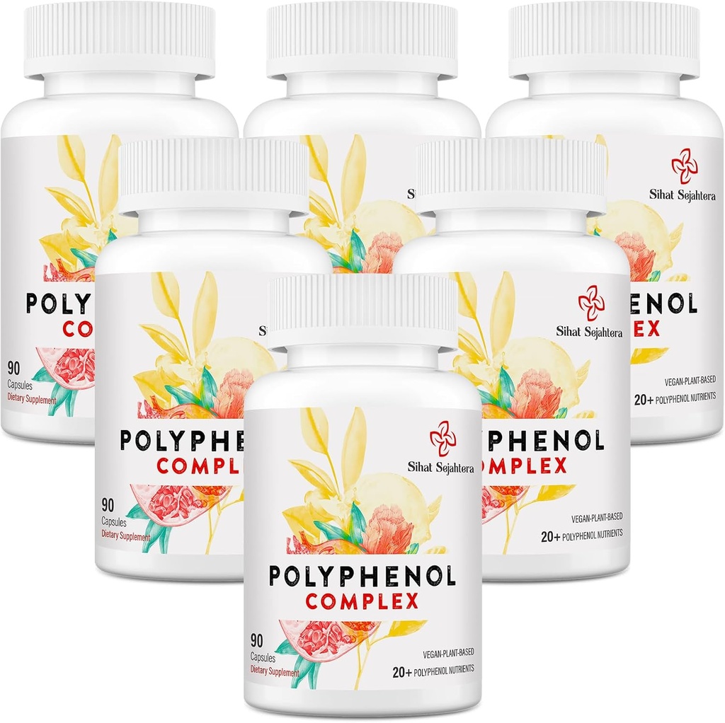 67.500 MG Polyfenoli Supliment - Antioxidanti puternici si polifenoli pentru apararea varstei, Polifenol Superfood, Querbetin, Resveratrol, Ceai Verde, Plant-Based & Energy, Suport Immune, 540 Capsule