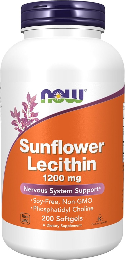 Acum alimente Floarea-soarelui lecitină - Fosfatidil Choline - 1200 MG (200 Softgels)